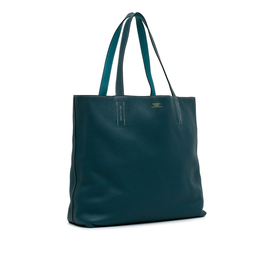 Blue Top quality Hermes Reversible Double Sens 45 Tote Bag