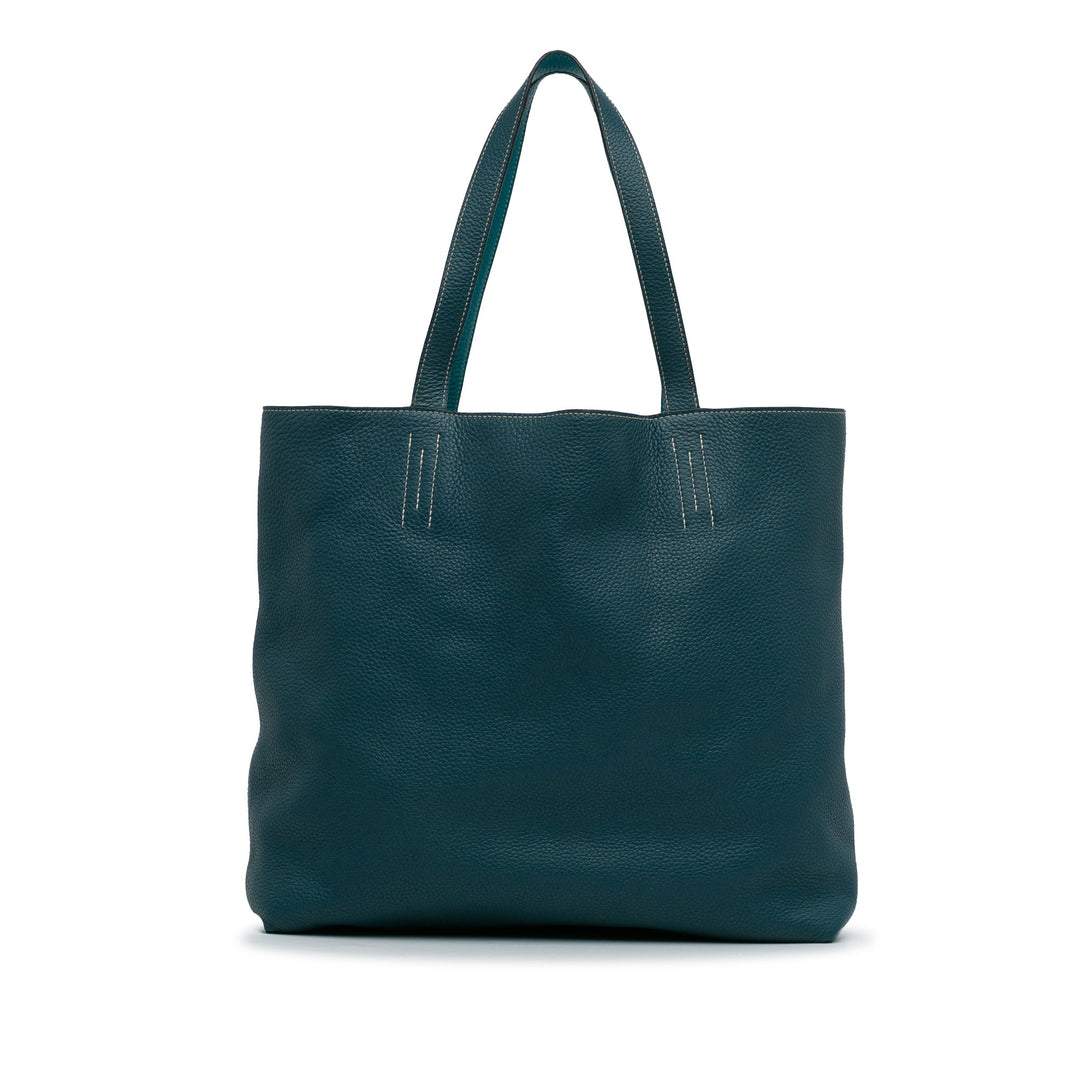 Blue Top quality Hermes Reversible Double Sens 45 Tote Bag