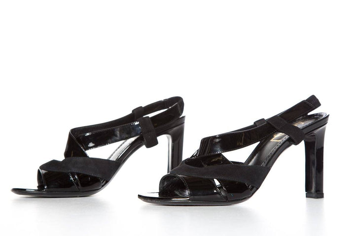 Yves Saint Laurent Black Patent Sandals SZ 36