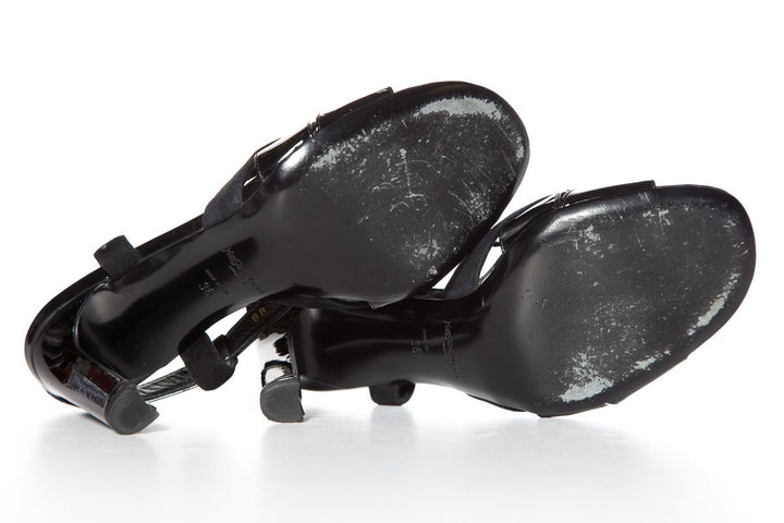 Yves Saint Laurent Black Patent Sandals SZ 36