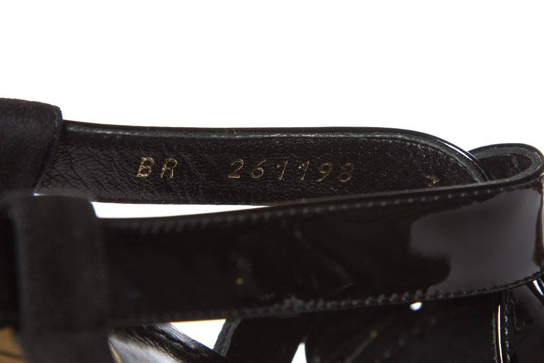 Yves Saint Laurent Black Patent Sandals SZ 36