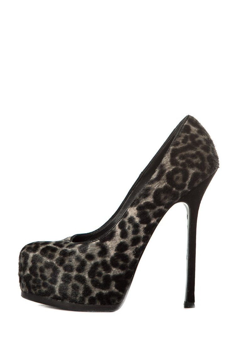 Yves Saint Laurent Grey Ponyhair Tribute Two Pumps SZ 39