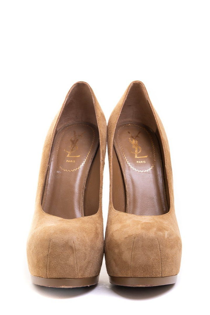 Yves Saint Laurent Tribute Two Sz 39.5 Beige Heels