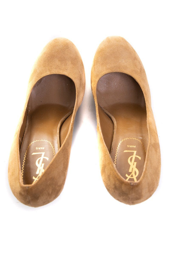 Yves Saint Laurent Tribute Two Sz 39.5 Beige Heels