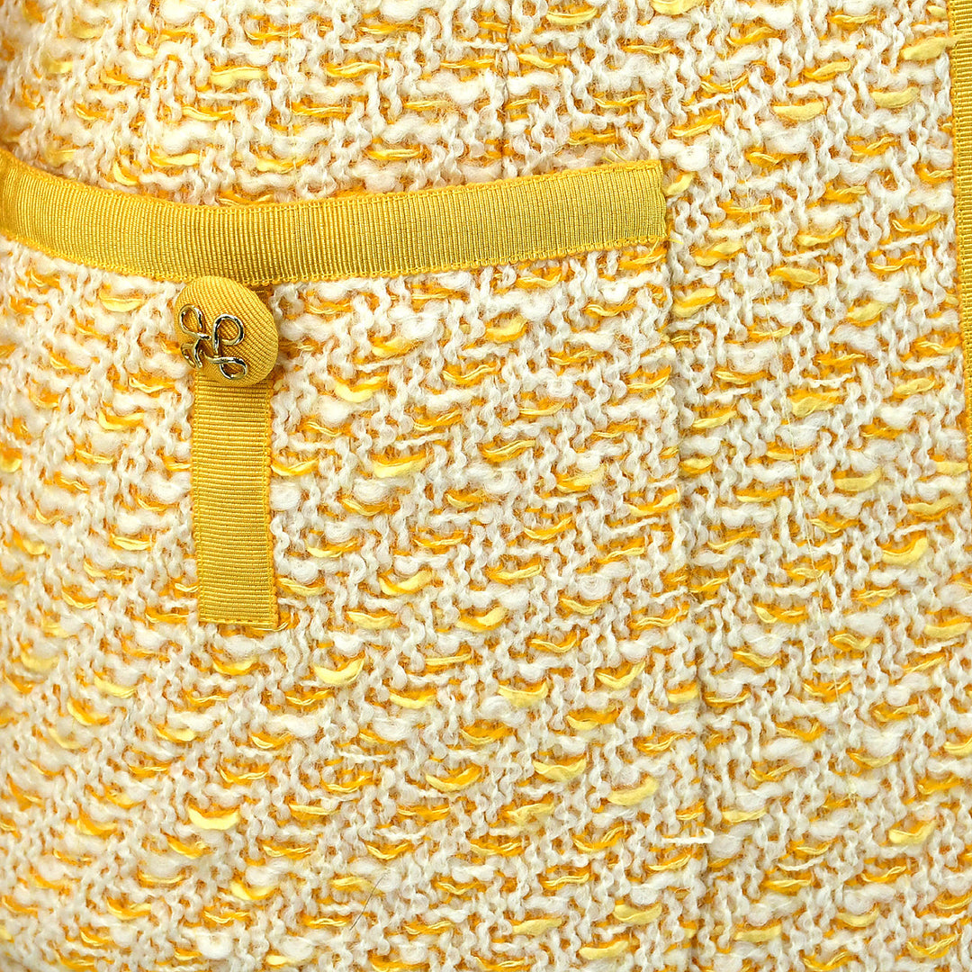 Top Quality Chanel Setup Suit Collarless Jacket Skirt Yellow 25 #34
