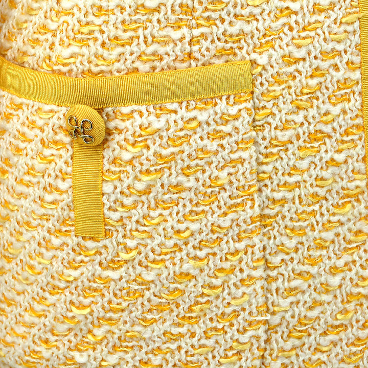 Top Quality Chanel Setup Suit Collarless Jacket Skirt Yellow 25 #34
