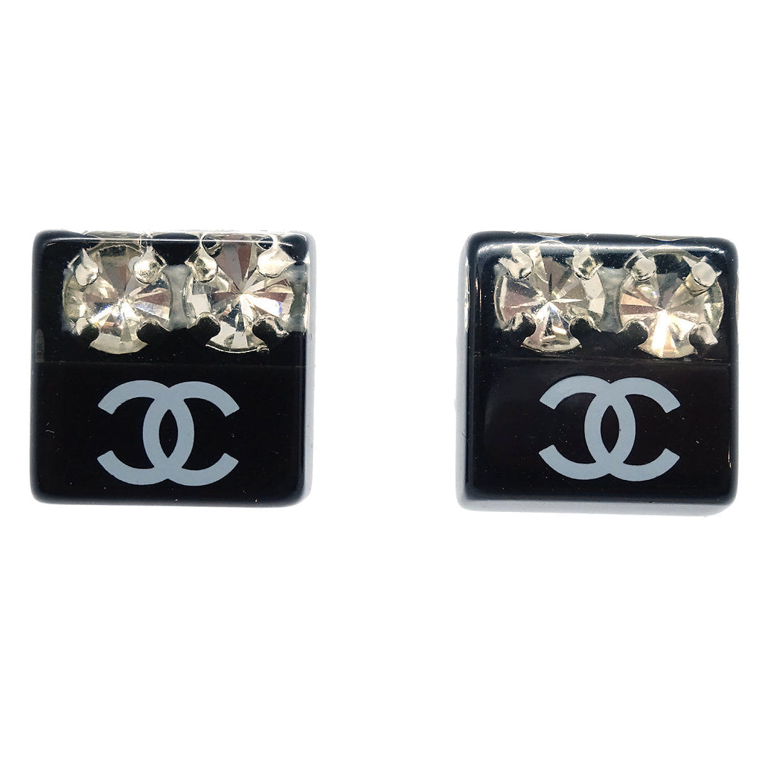 Top Quality Chanel Square Earrings Black Rhinestone 05P