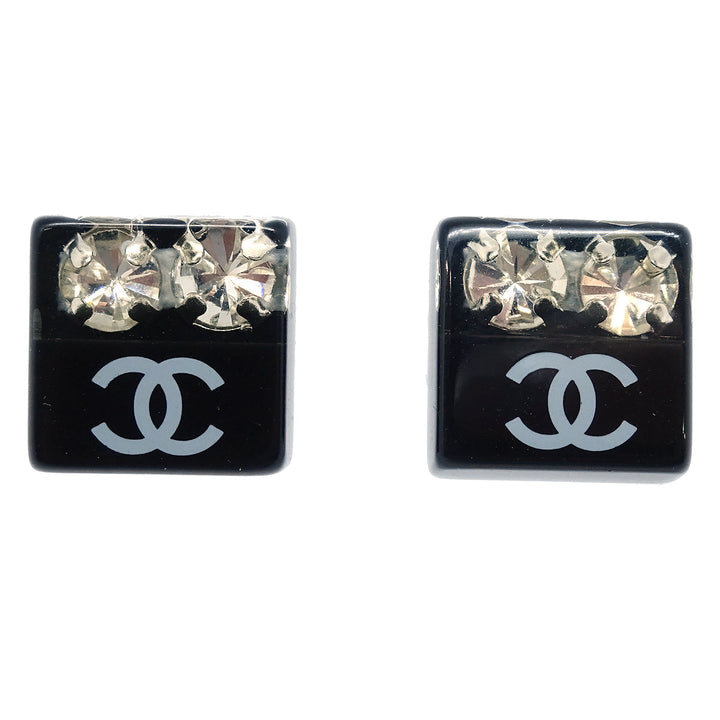 Top Quality Chanel Square Earrings Black Rhinestone 05P