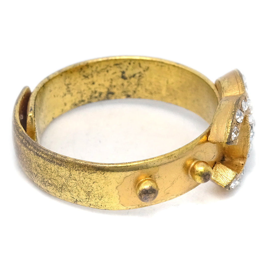 Top Quality Chanel Ring Rhinestone Gold #52 #12 02P