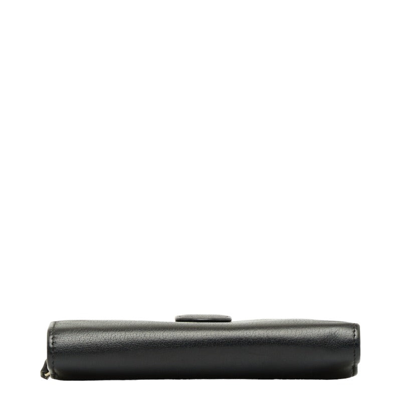 Top Quality Chanel CAMERIA COCOMARK Folding Wallet Black Leather  CHANEL