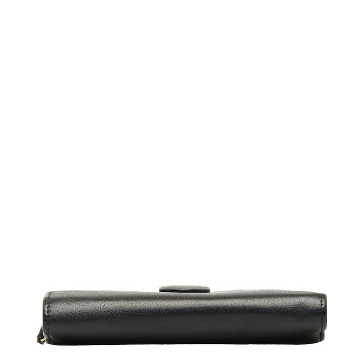 Top Quality Chanel CAMERIA COCOMARK Folding Wallet Black Leather  CHANEL