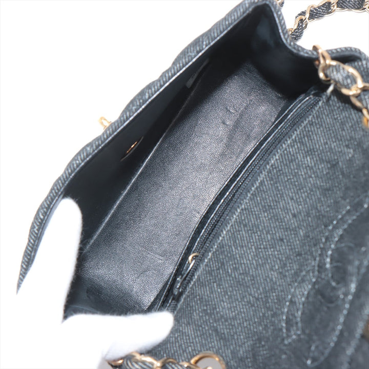 Top Quality Chanel Mini Matrace 17 Denim Single Flap Single Chain Bag Black G  5th A35200
