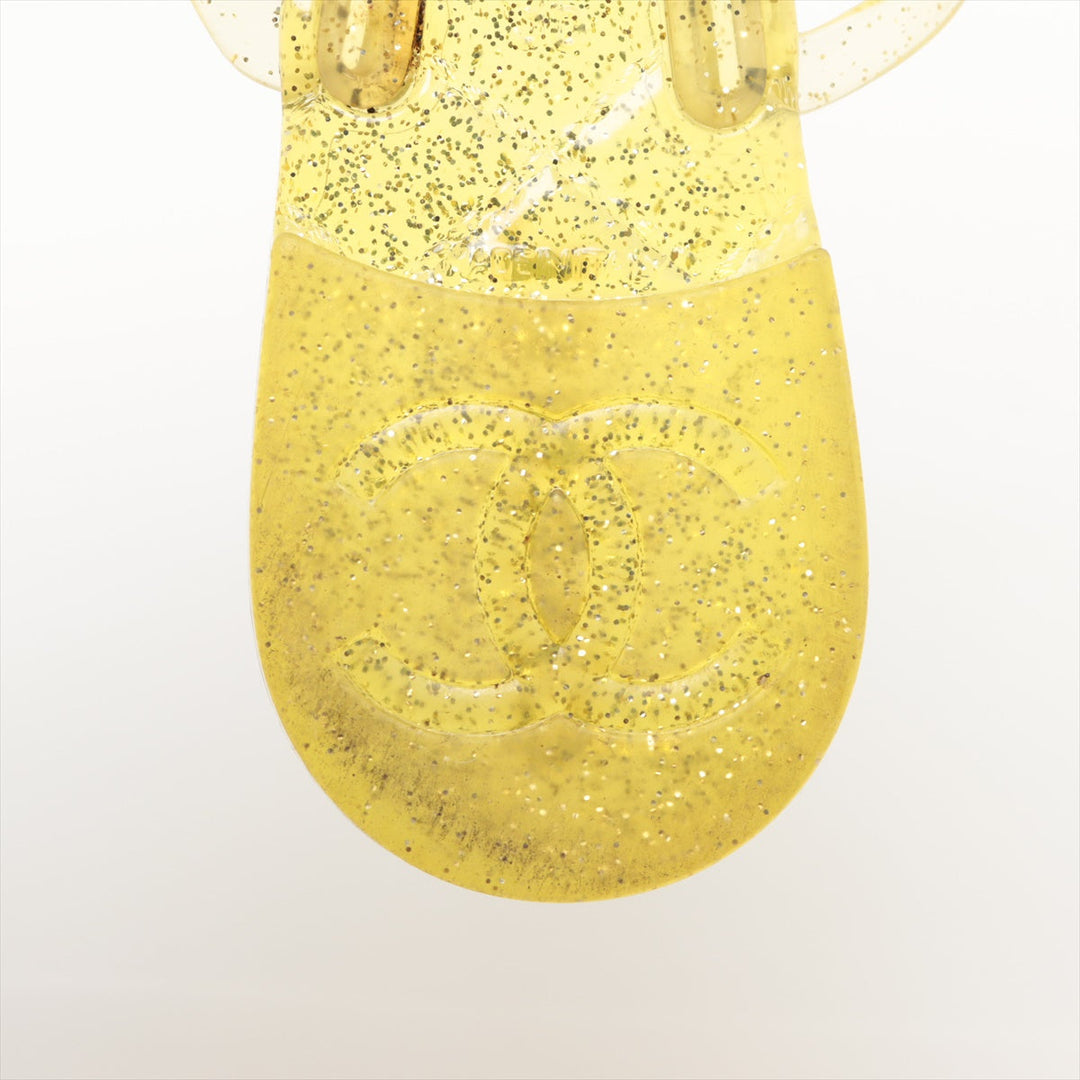 Top Quality Chanel Coco Camellia Laver Beach Sandal 36  Yellow Earl