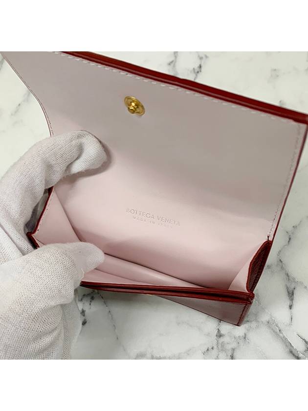 Bottega veneta Cassette Business Card Wallet Dark Red