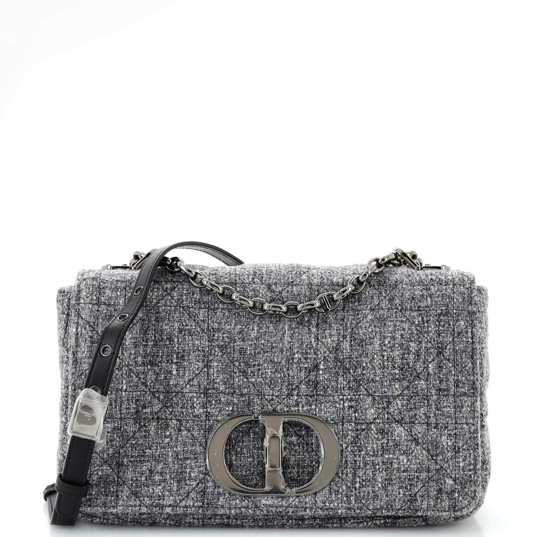 Top quality Dior Caro Bag Macrocannage Quilt Linen Medium