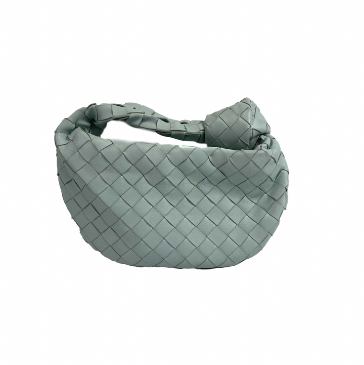Bottega veneta - Mini Jodie Knotted Leather Washed Teal Blue Teen - Brand New