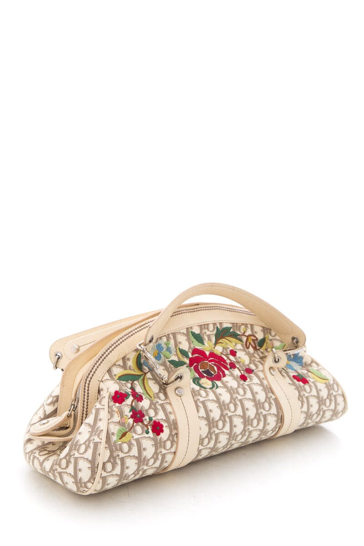 Top quality Dior Cream Monogram Canvas Trotteur Bowling Handbag