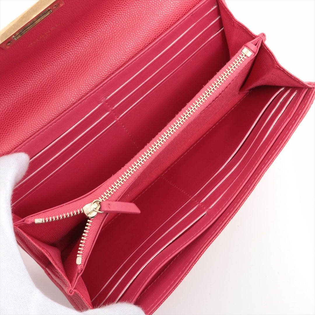 Top Quality Chanel Coco Caviar S Wallet Pink Gold