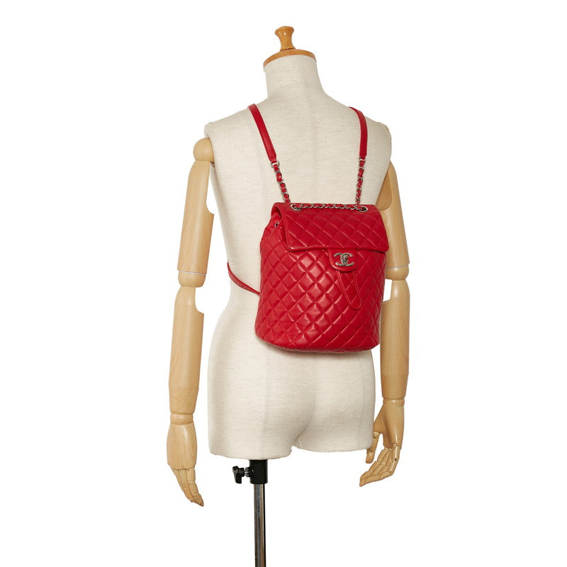 Top Quality Chanel Matrases Coco Rucksack Backpack Red Silver   Chanel
