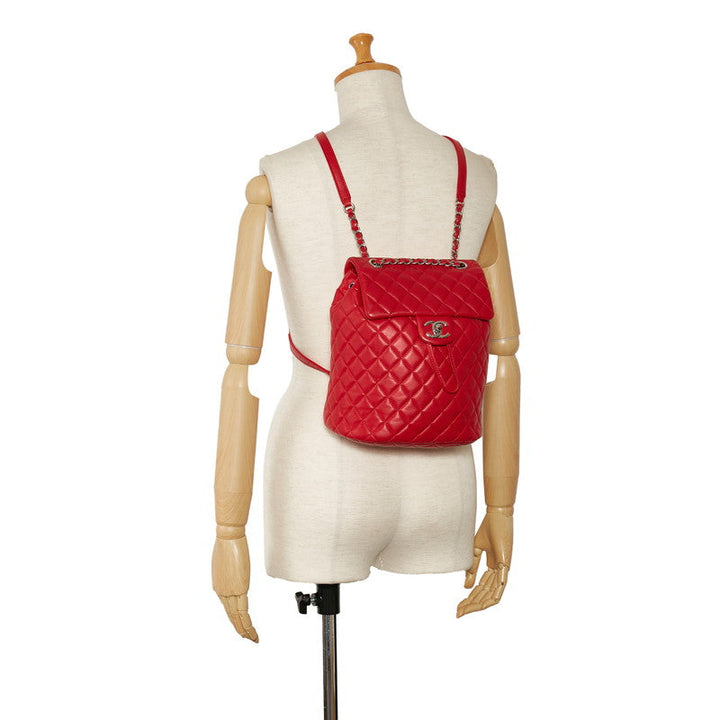Top Quality Chanel Matrases Coco Rucksack Backpack Red Silver   Chanel