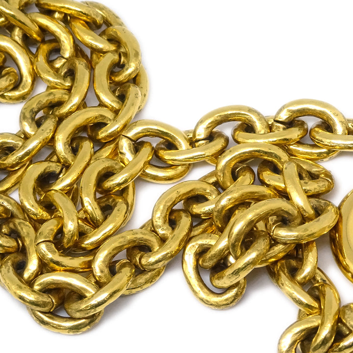 Top Quality Chanel Gripoix Gold Chain Pendant Necklace 04A