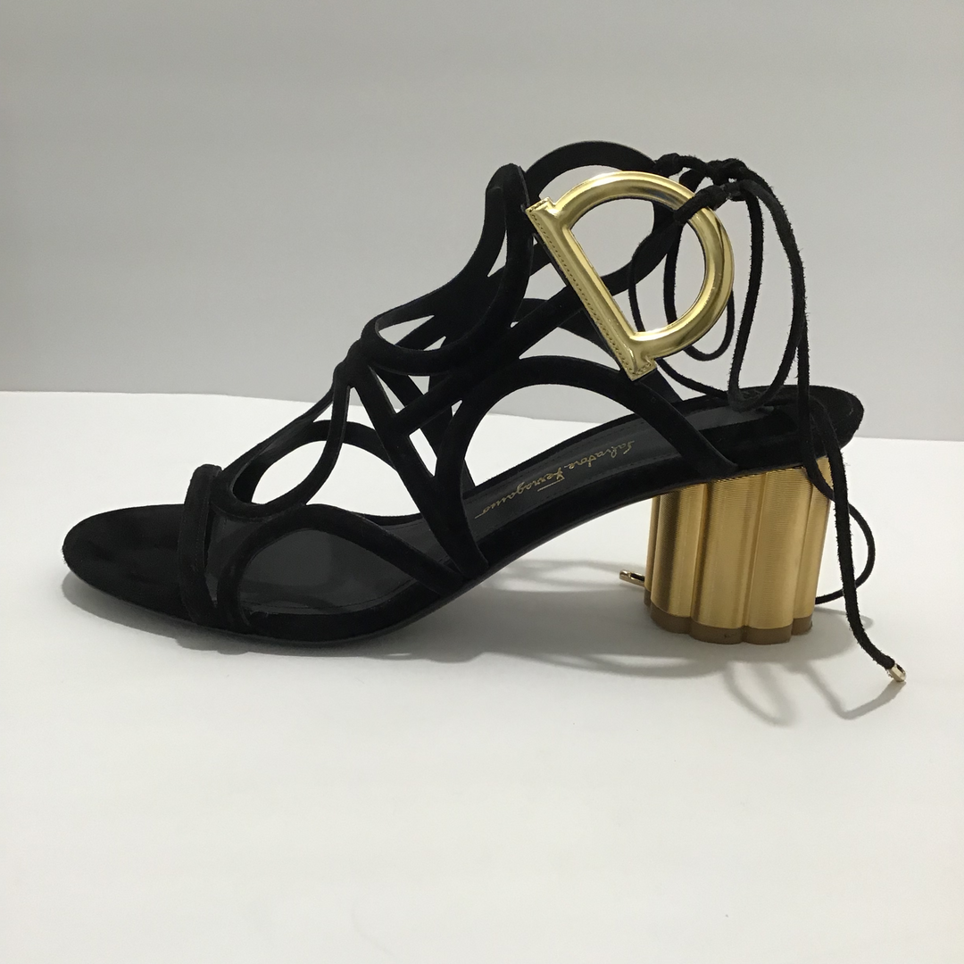 Salvatore Ferragamo Black Cutout Heels Sz 7