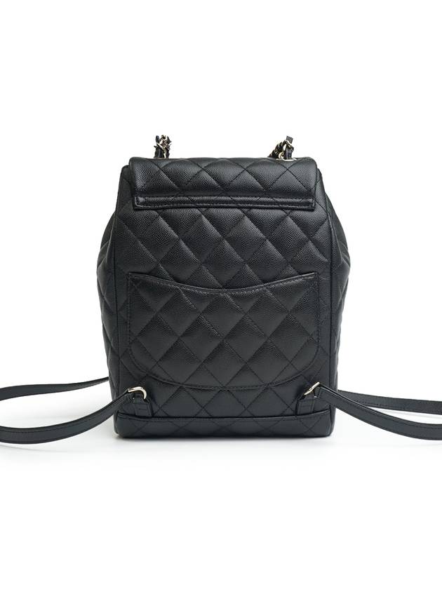 Backpack Grained Shiny Calfskin Gold Metal Black Chanel