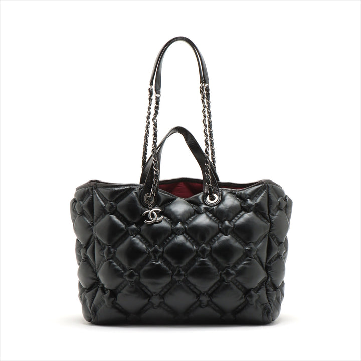 Top Quality Chanel Bubble Kilt Leather Chain Top Bag Black Gummetal Gold  23rd