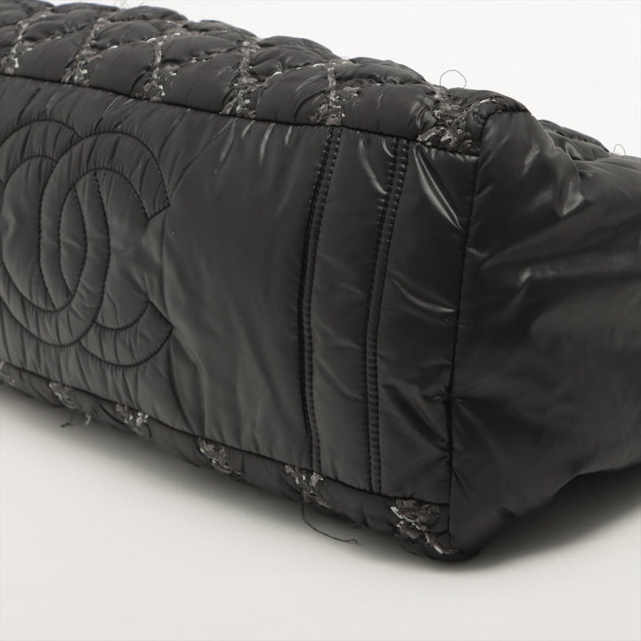 Top Quality Chanel Parivision Nylon Chain Shoulder Bag Black Silver Gold  14th