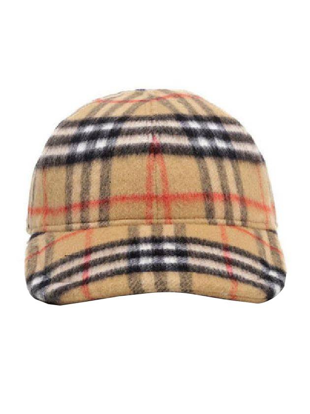 Burberry Wool Vintage Check Ball Cap Camel