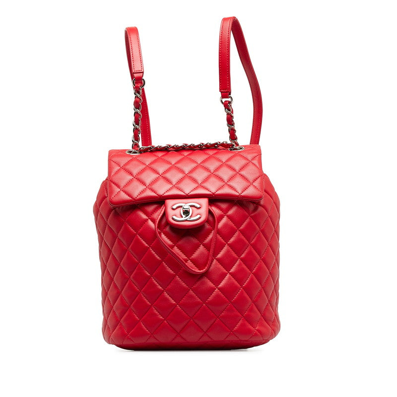 Top Quality Chanel Matrases Coco Rucksack Backpack Red Silver   Chanel