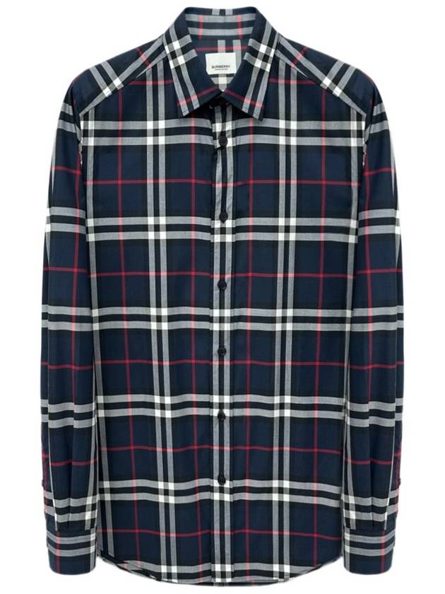 Burberry Men's Vintage Check Long Sleeve Shirt Navy