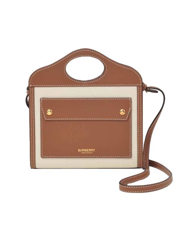 Burberry Pocket Logo Canvas Cross Bag Brown