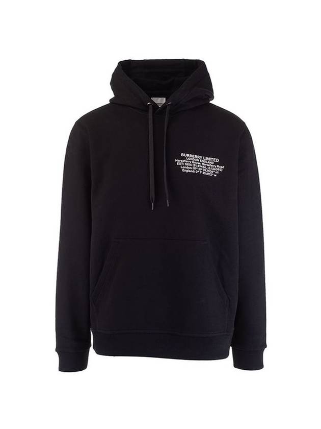 Burberry Location Logo Print Cotton Hoodie Black