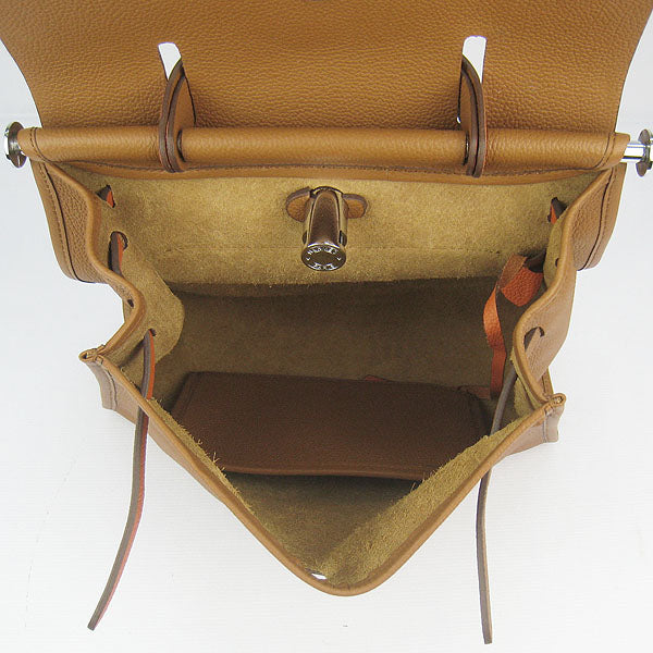 Hermes Herbag 60667 2way Cow Leather Coffee