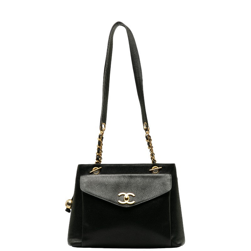 Top Quality Chanel Vintage Shoulder Bag in Caviar Leather Black