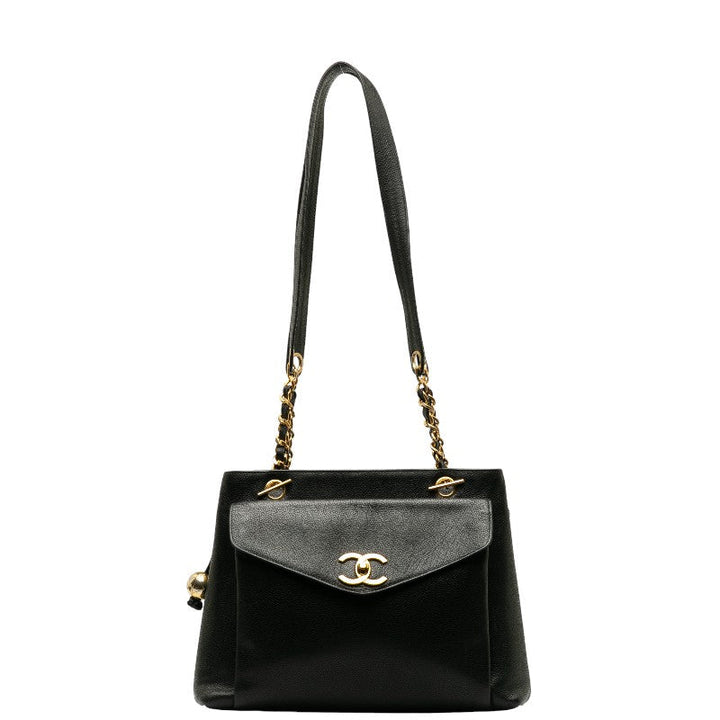 Top Quality Chanel Vintage Shoulder Bag in Caviar Leather Black