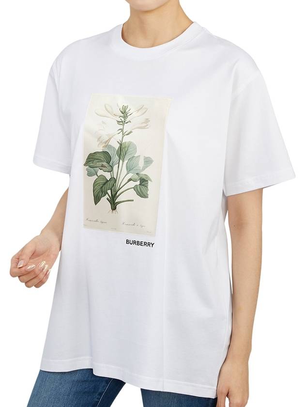 Burberry Botanical Sketch Cotton Overfit Short Sleeve T-Shirt White