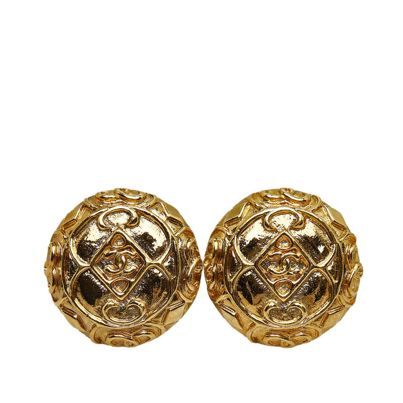 Top Quality Chanel Vintage Circle Round Earring Gold Make-up  Chanel