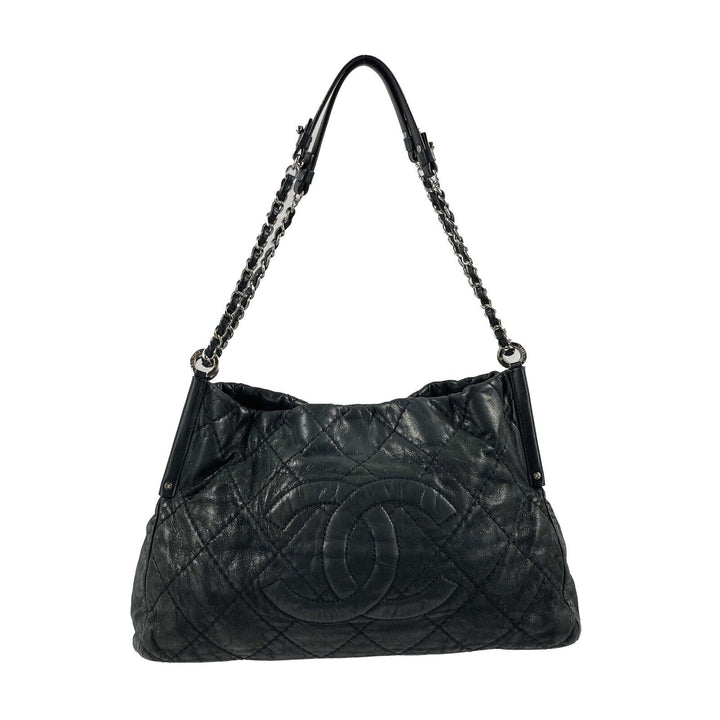 Chanel - Sea Hit CC Iridescent Calfskin Medium Black Shoulder Bag
