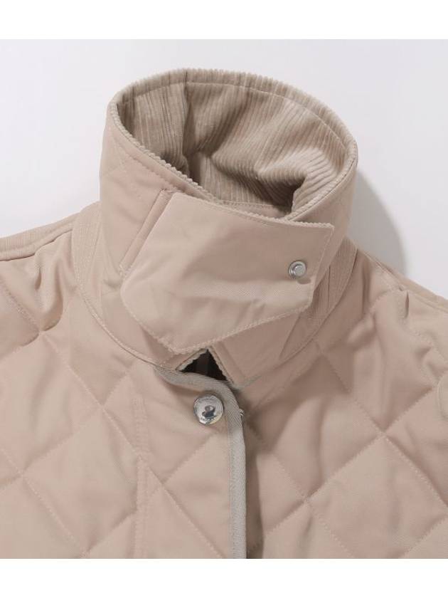 Burberry Corduroy Collar Diamond Quilted Jacket Soft Fawn
