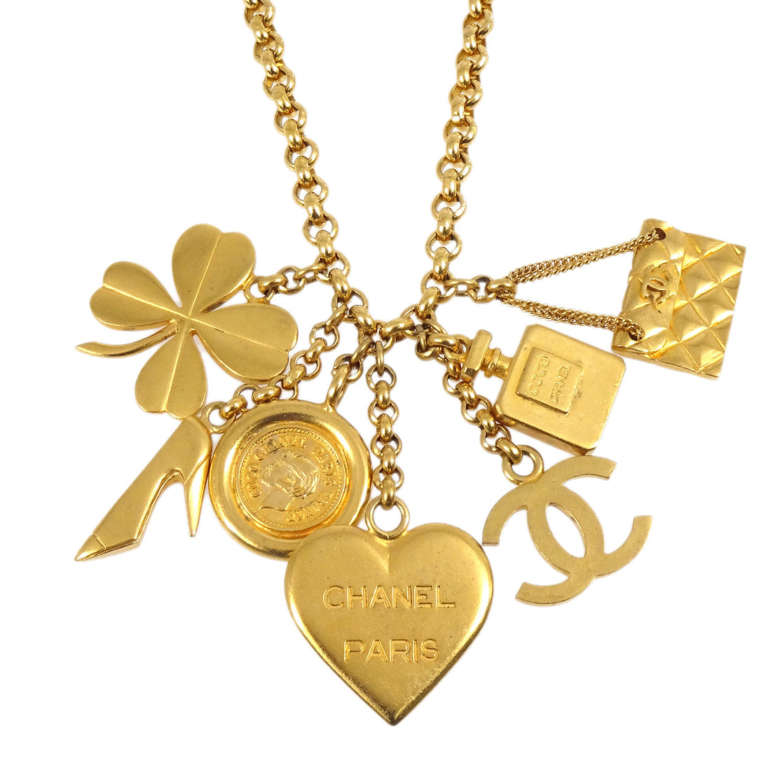 Top Quality Chanel Icon Gold Chain Pendant Necklace 95A