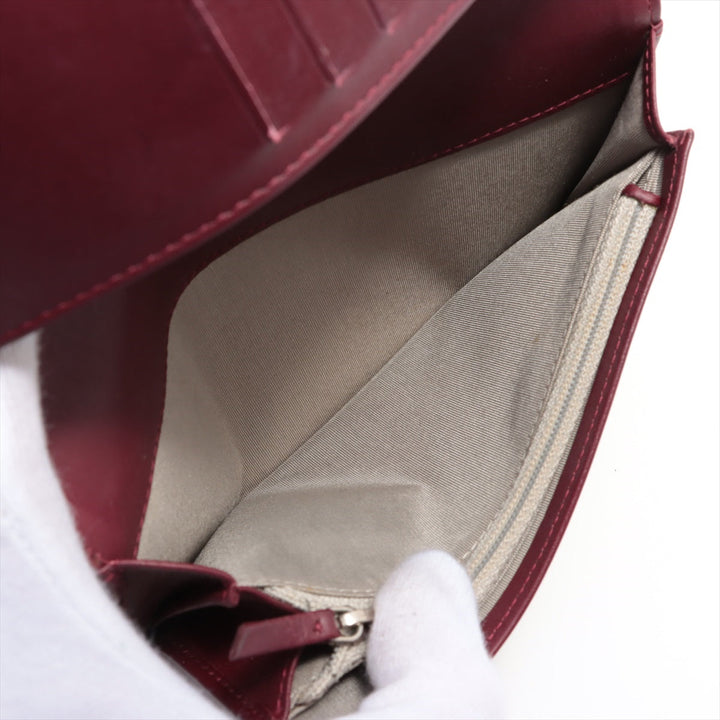 Top Quality Chanel Coco Patent Leather Wallet Bordeaux Silver  18th