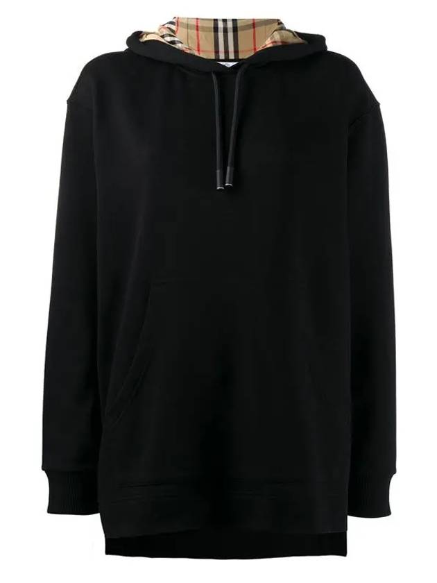 Burberry Check Lining Hoodie Black