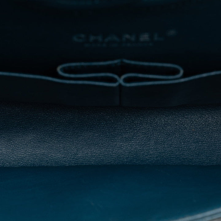 Top Quality Chanel Mattrase 25 Coco Double Flap Chain Shoulder Bag Blue Silver Caviar S  CHANEL