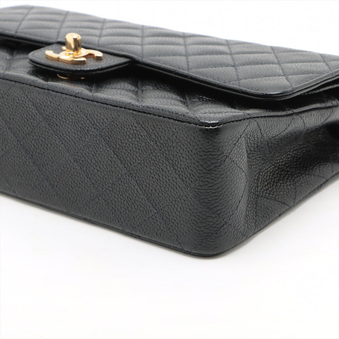 Top Quality Chanel Matrasse 25 Caviar S Double Flap Double Chain Bag Black Silver  8th A01112