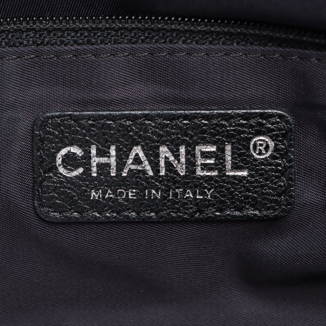 Top Quality Chanel PARIBIARITZ MM  Linen Tote Bag Black Silver G  13th