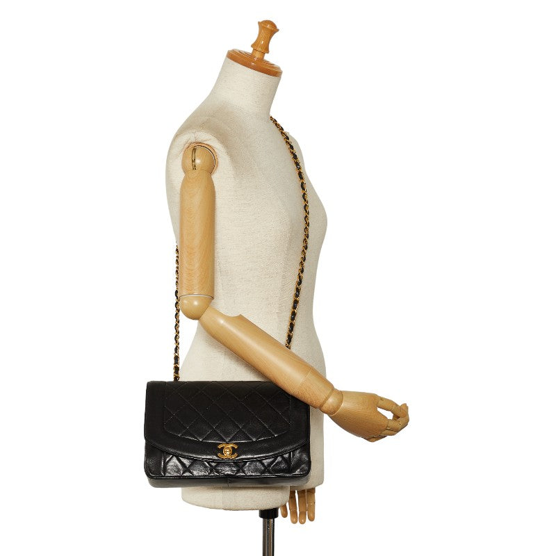 Top Quality Chanel Mattress Diana 25 Chain houlder Bag Black Leather Lady Chanel