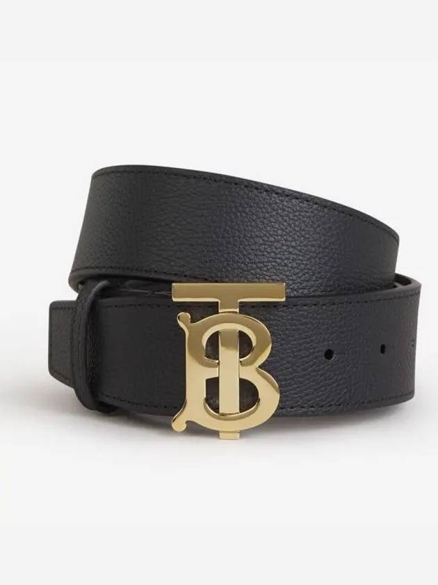 Burberry TB Logo Leather Belt Black
