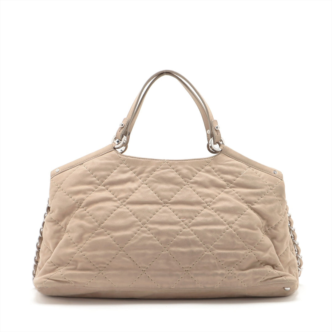 Top Quality Chanel Wild Stick Leather Chain Shoulder Bag Coco Beige Silver Gold